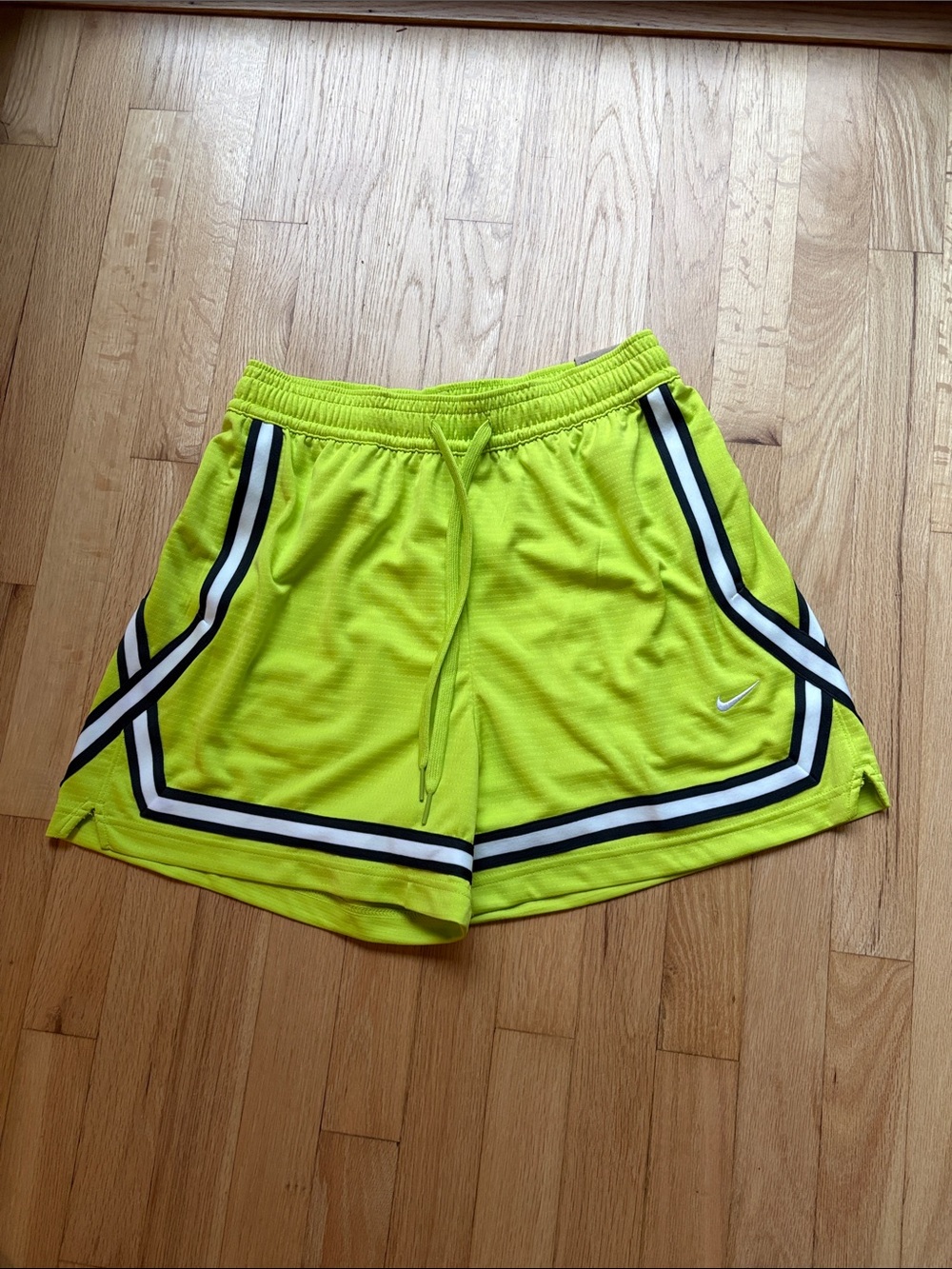 NWT!!! Nike woman’s Neon Lime crossover Shorts with Black and White Trim